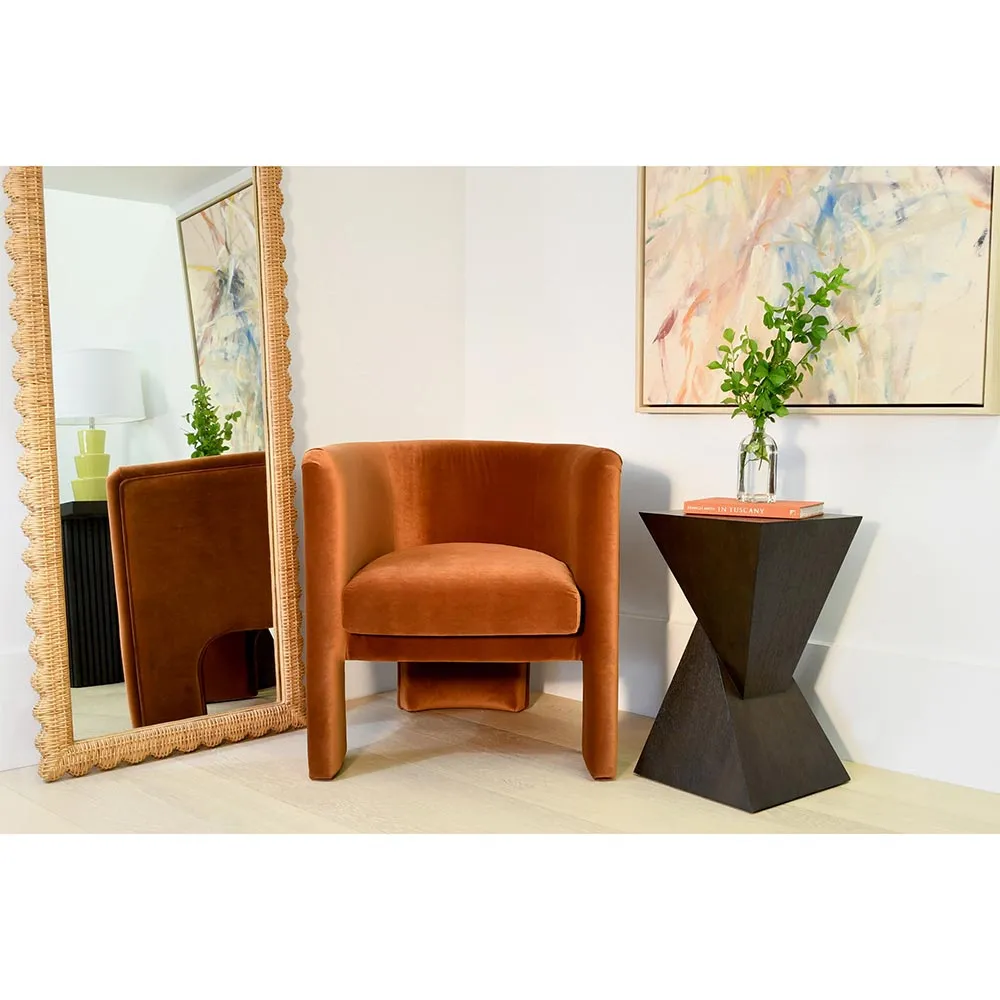 Britton Rectangular Floor Mirror - Brown, Rattan