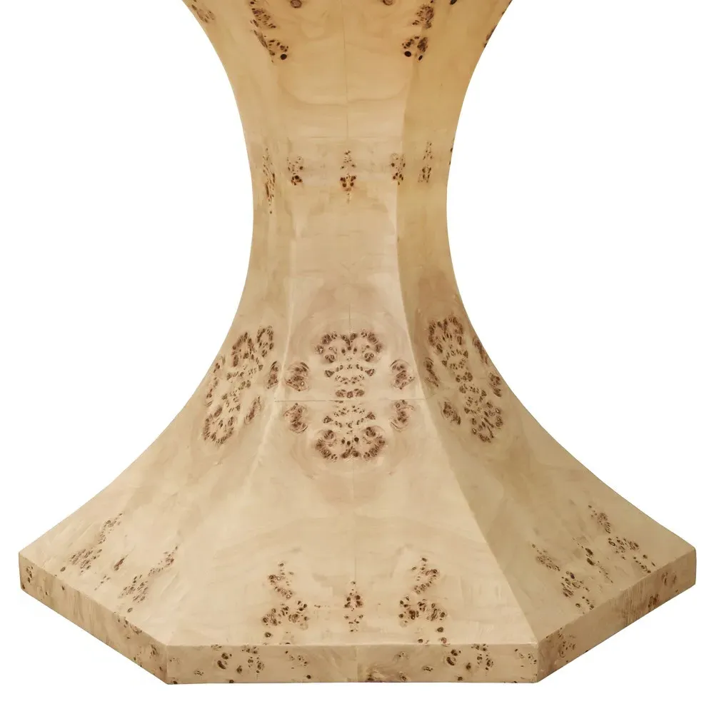 Bryce Round Dining Table - Brown, Burl Wood