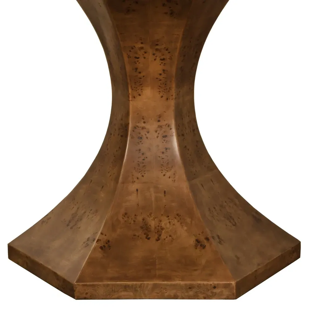 Bryce Round Dining Table - Dark Brown, Burl Wood