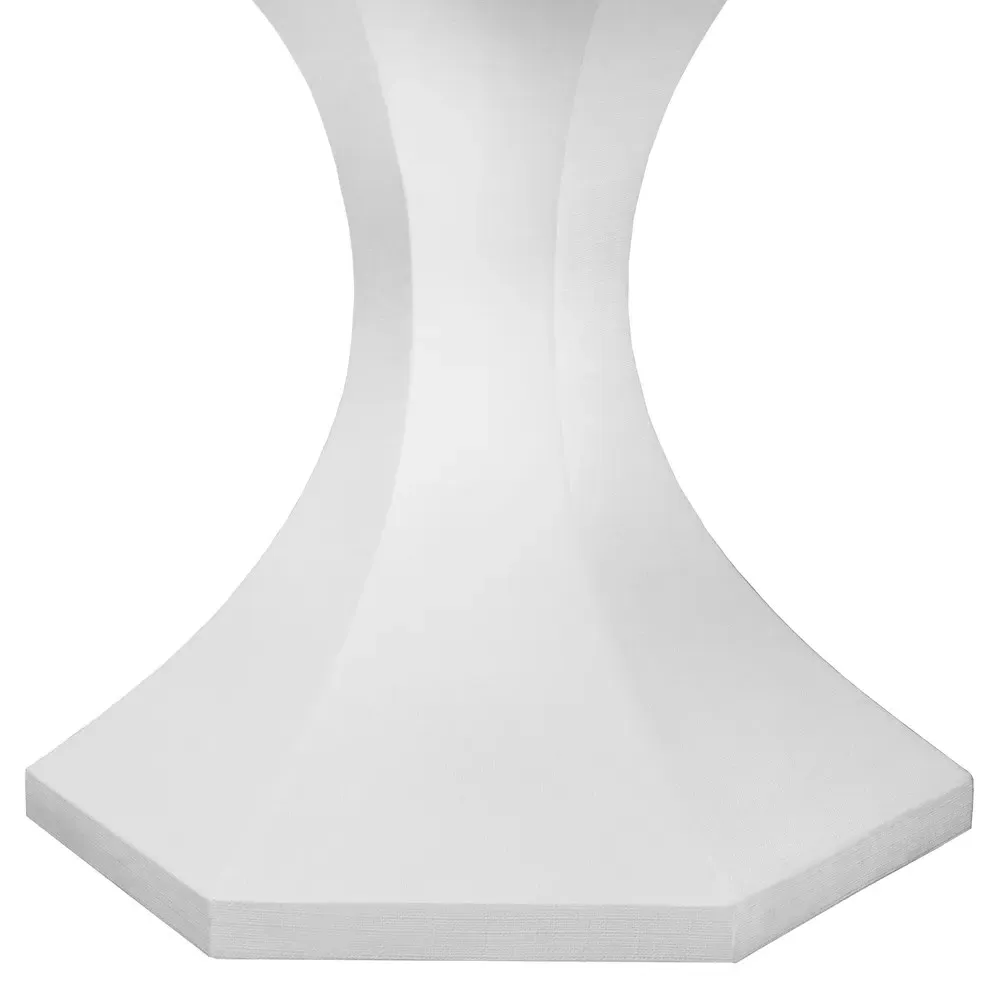 Bryce Round Dining Table - White, Linen
