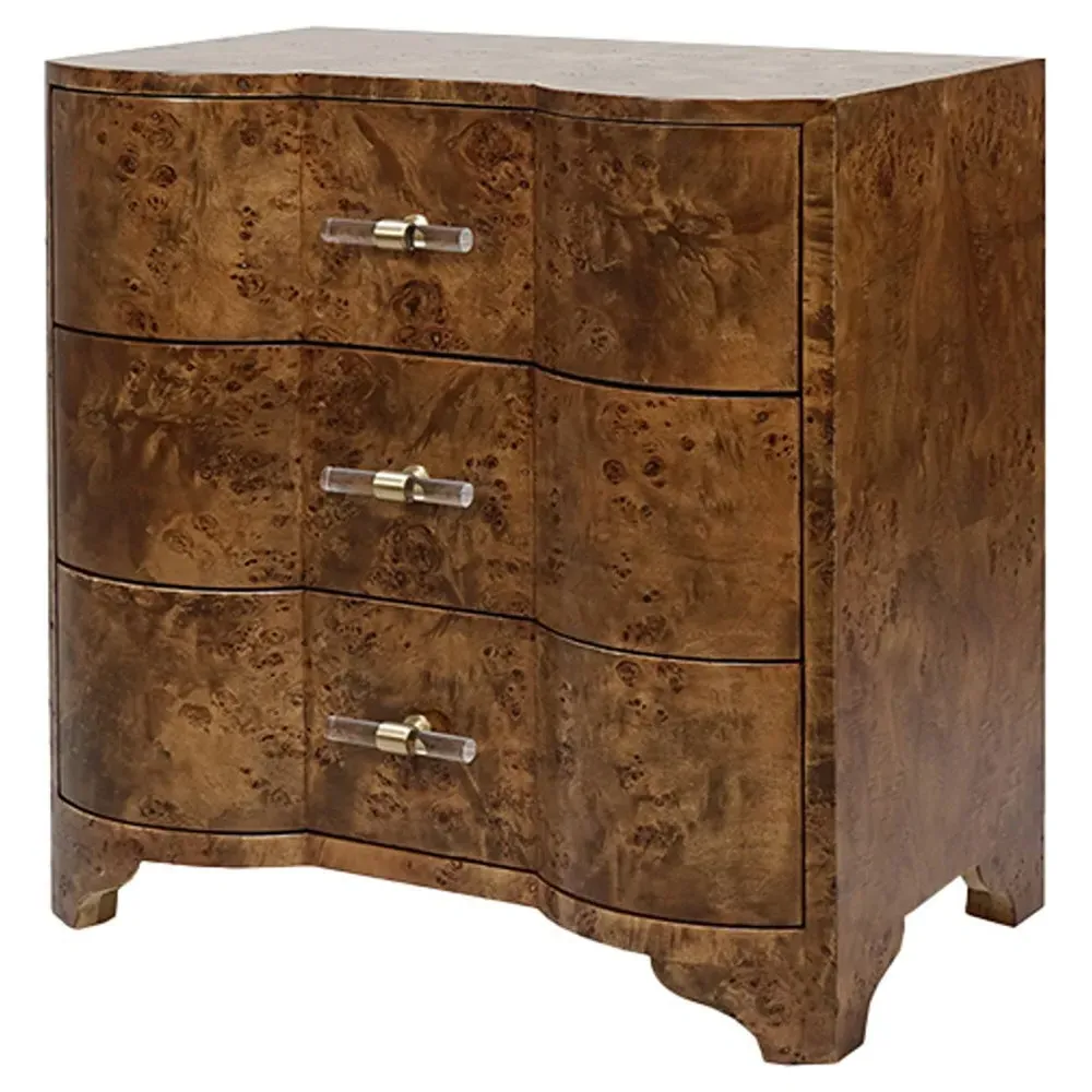 Calvin Bachelor Chest - Dark Burl Wood