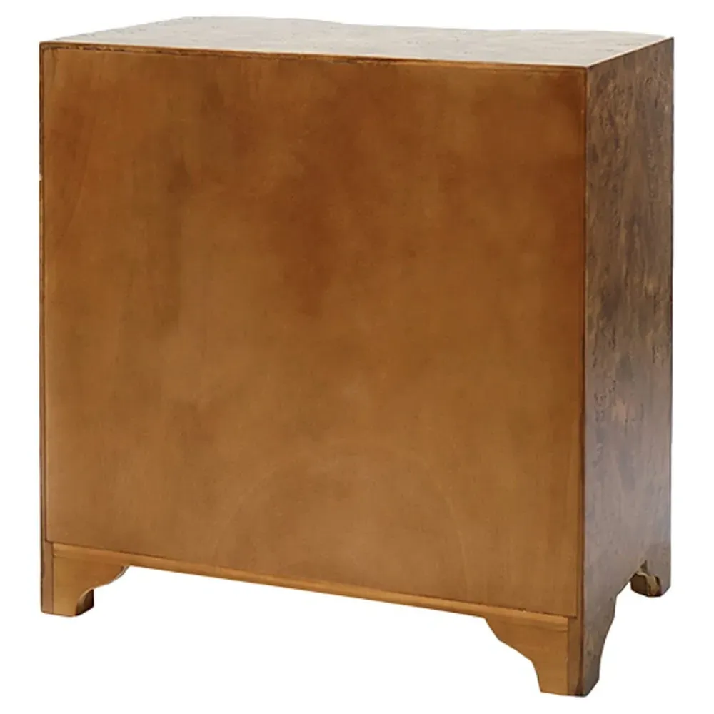 Calvin Bachelor Chest - Dark Burl Wood