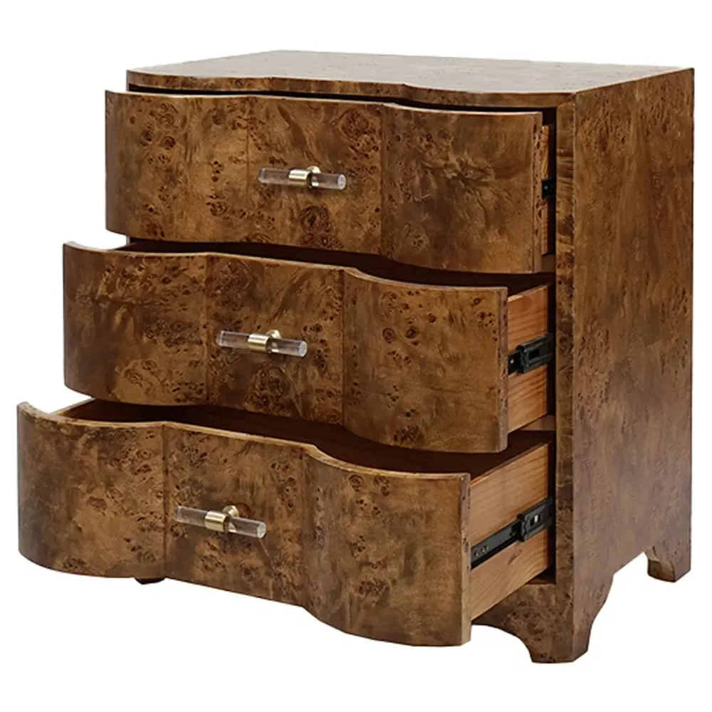 Calvin Bachelor Chest - Dark Burl Wood