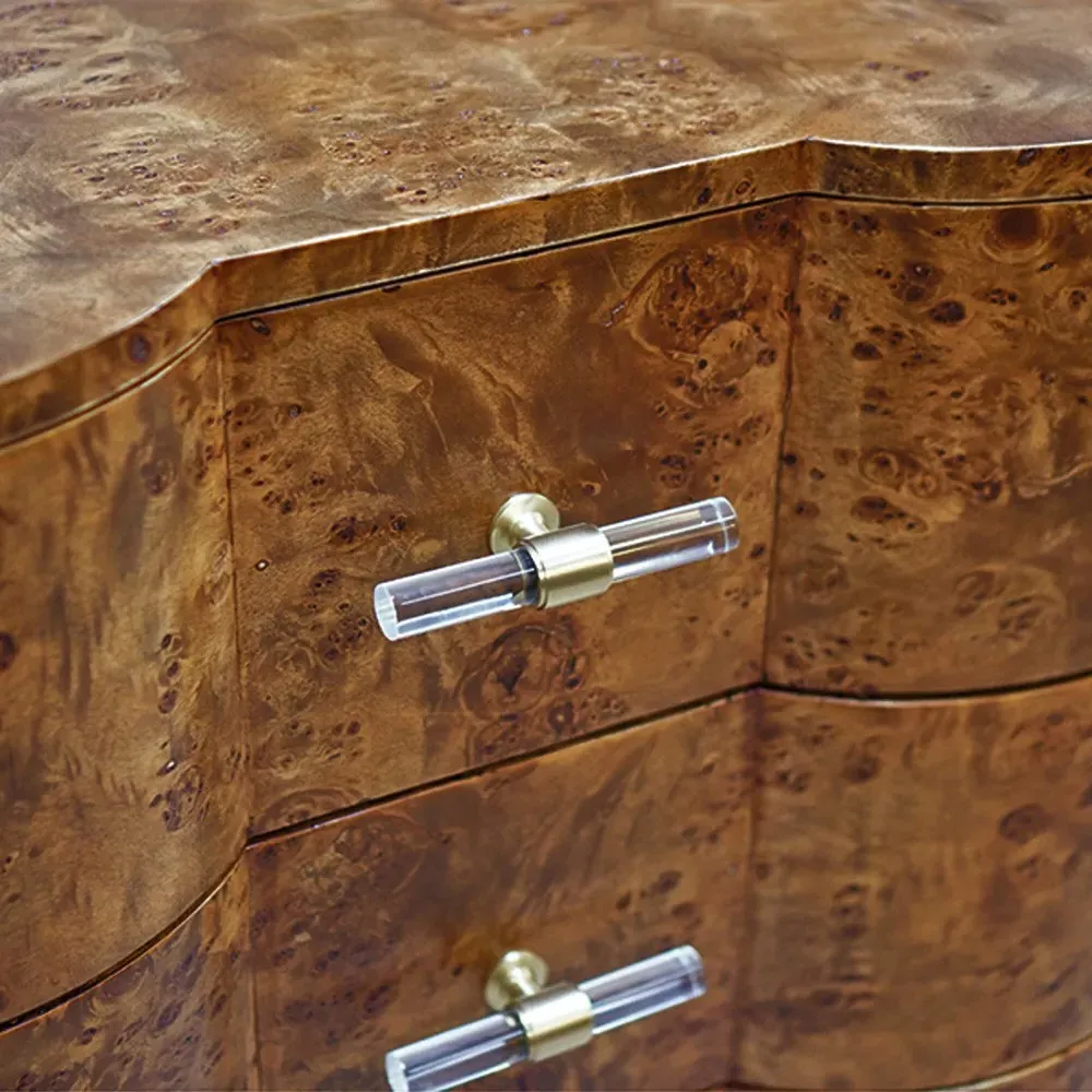 Calvin Bachelor Chest - Dark Burl Wood