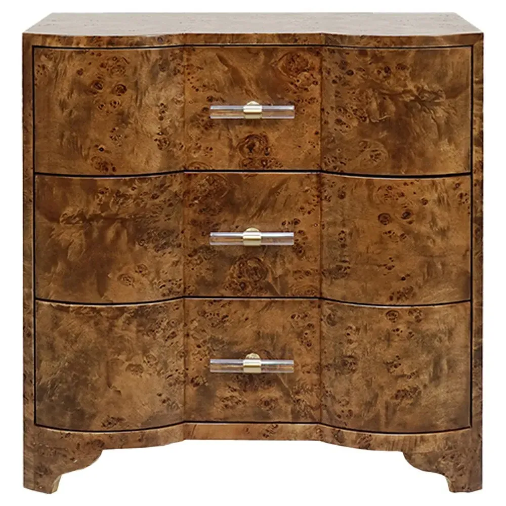 Calvin Bachelor Chest - Dark Burl Wood