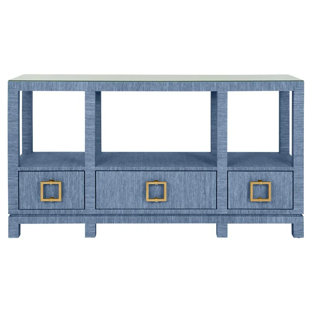 Campbell Console Table - Blue, Grasscloth image