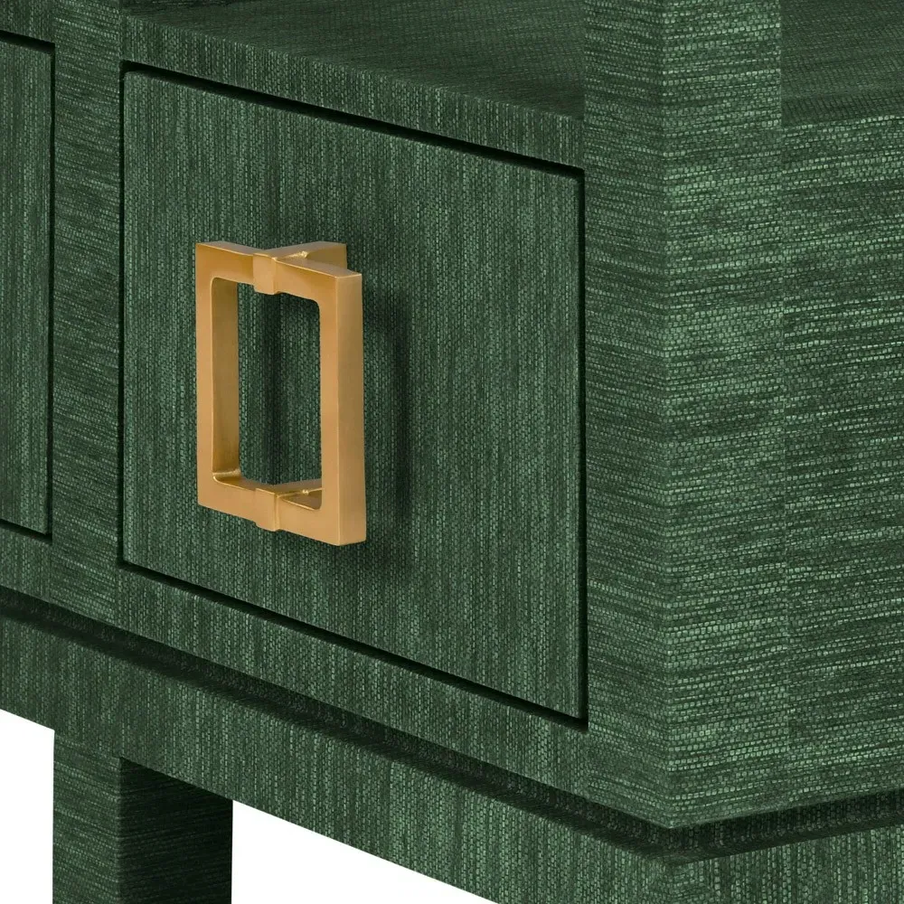 Campbell Console Table - Green, Grasscloth