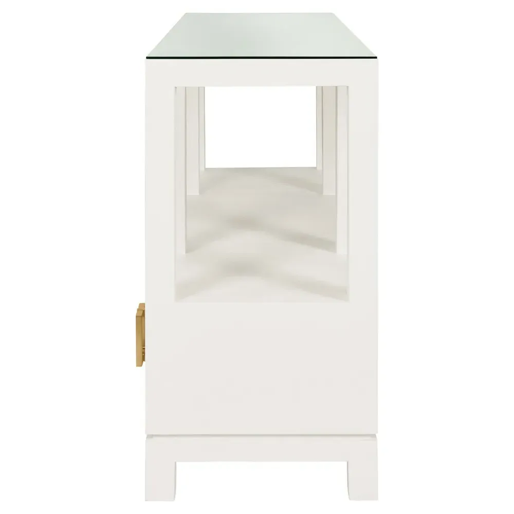 Campbell Console Table - White, Linen