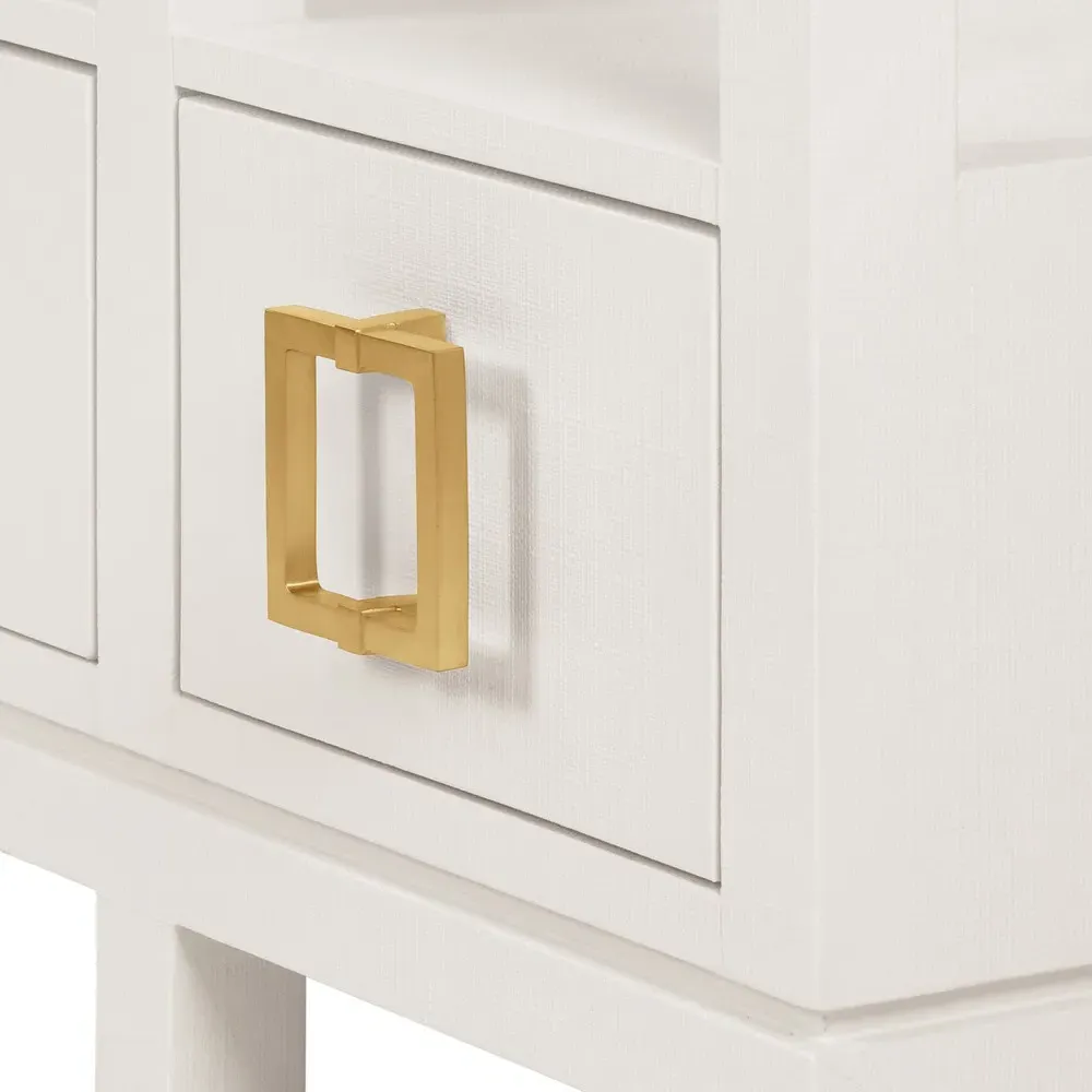 Campbell Console Table - White, Linen