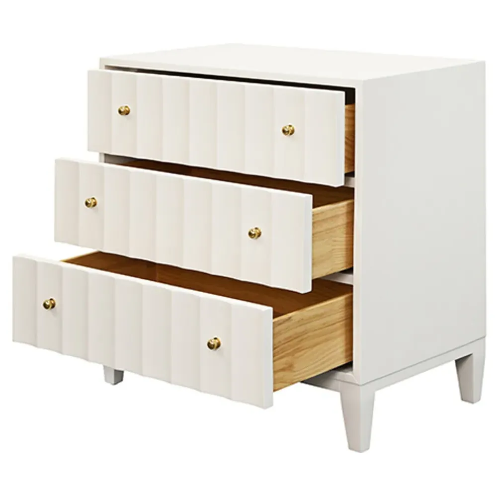 Carmack Nightstand - White, Wood