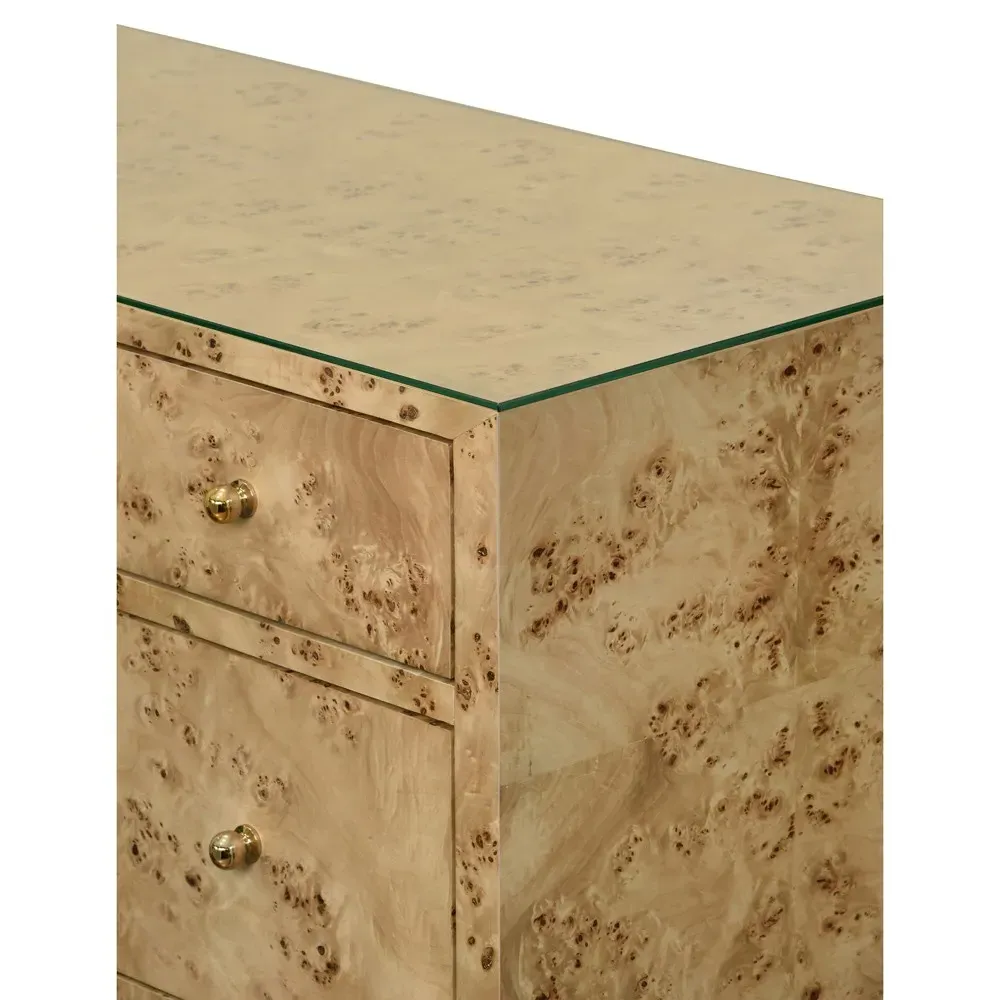 Carnegie Double Dresser - Brown, Burl Wood