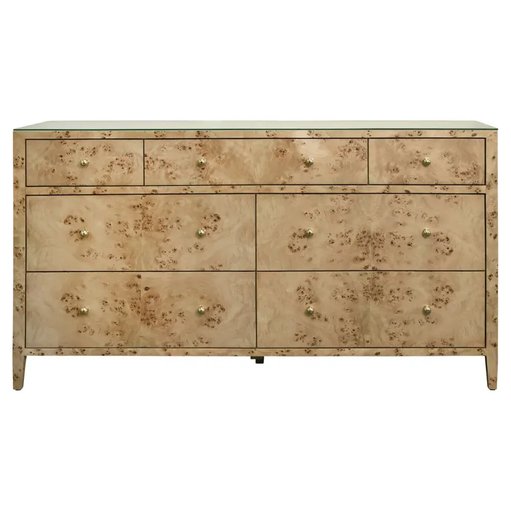 Carnegie Double Dresser - Brown, Burl Wood image