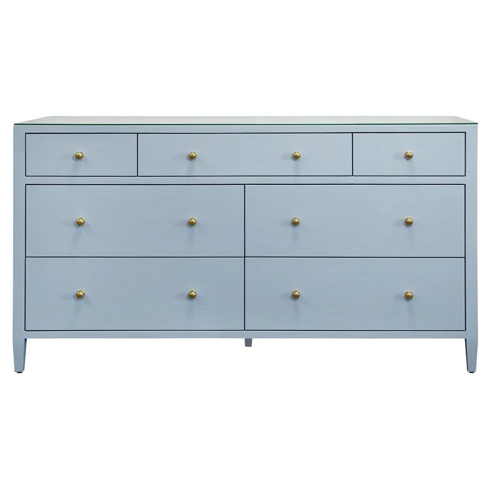 Carnegie Double Dresser - Light Blue, Textured Linen image