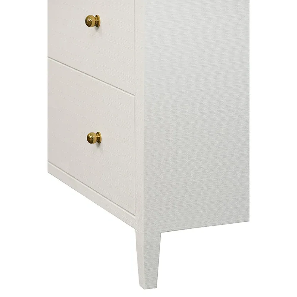 Carnegie Double Dresser - White, Textured Linen