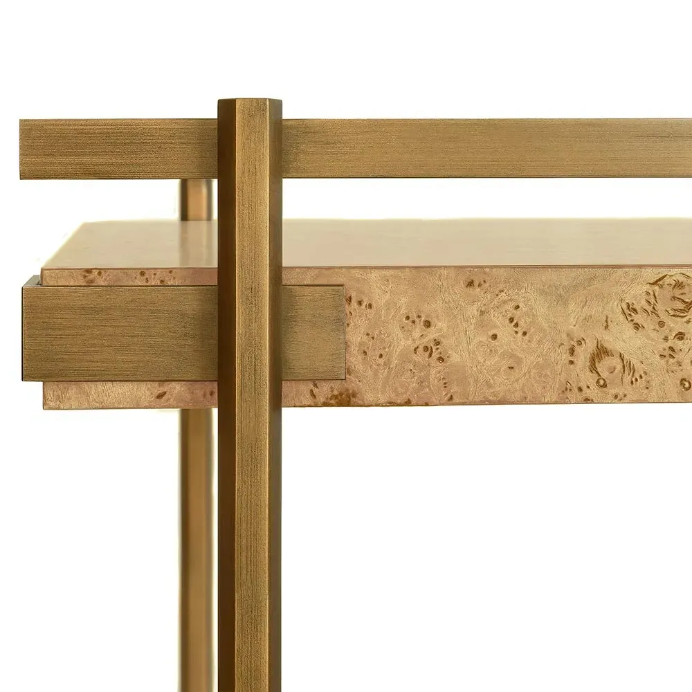 Cash Bar Cart - Burl, Brass