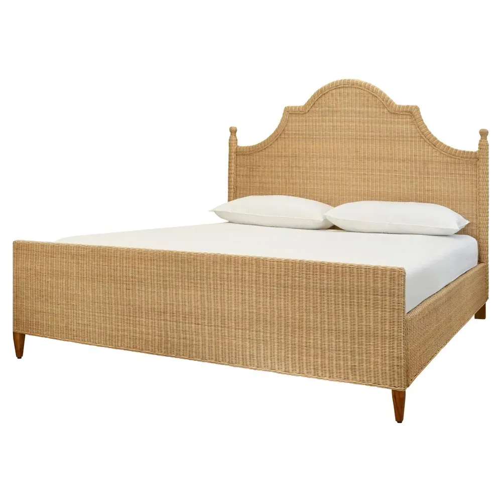 Chamberlain King Size Woven Rattan Bed - Brown