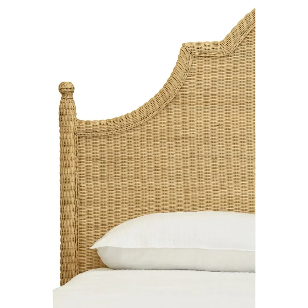 Chamberlain King Size Woven Rattan Bed - Brown