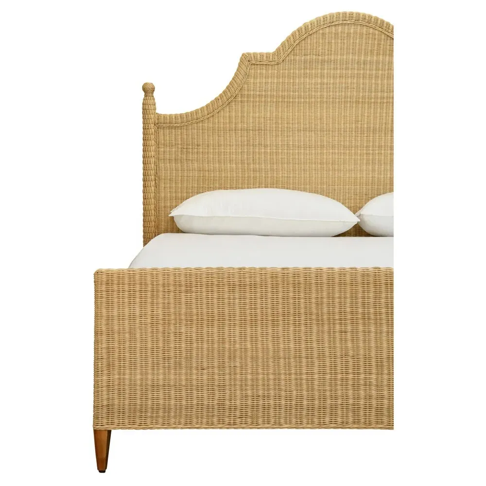 Chamberlain King Size Woven Rattan Bed - Brown