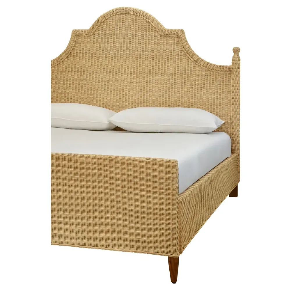Chamberlain King Size Woven Rattan Bed - Brown