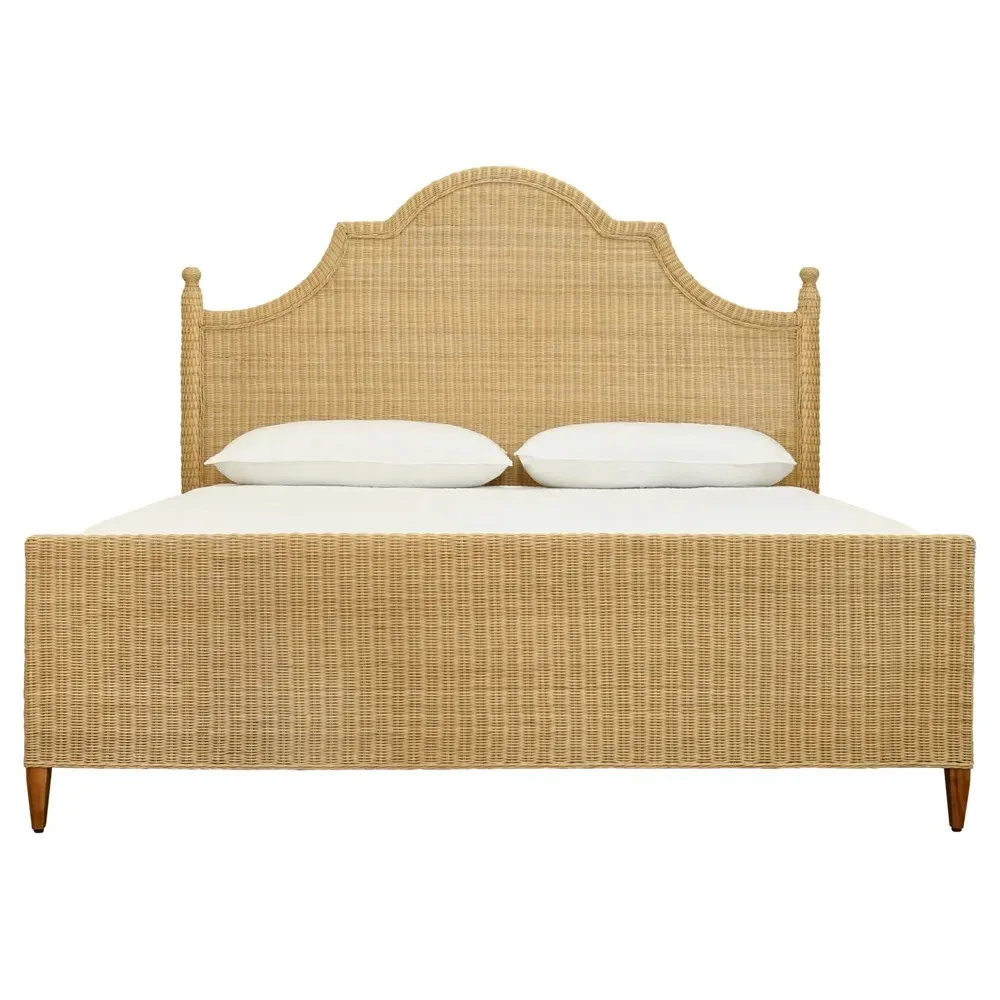 Chamberlain King Size Woven Rattan Bed - Brown