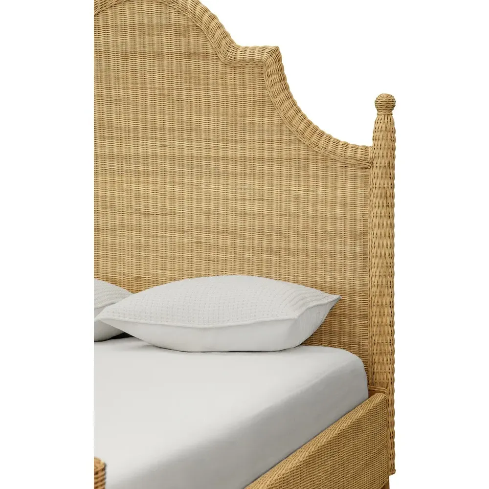 Chamberlain Queen Size Woven Rattan Bed - Brown