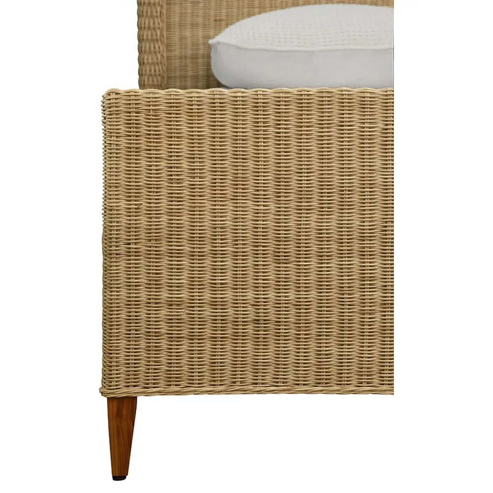 Chamberlain Queen Size Woven Rattan Bed - Brown