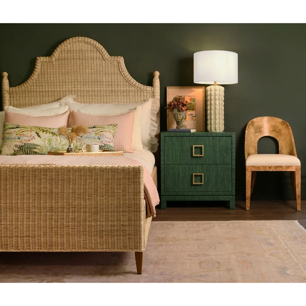 Chamberlain Queen Size Woven Rattan Bed - Brown