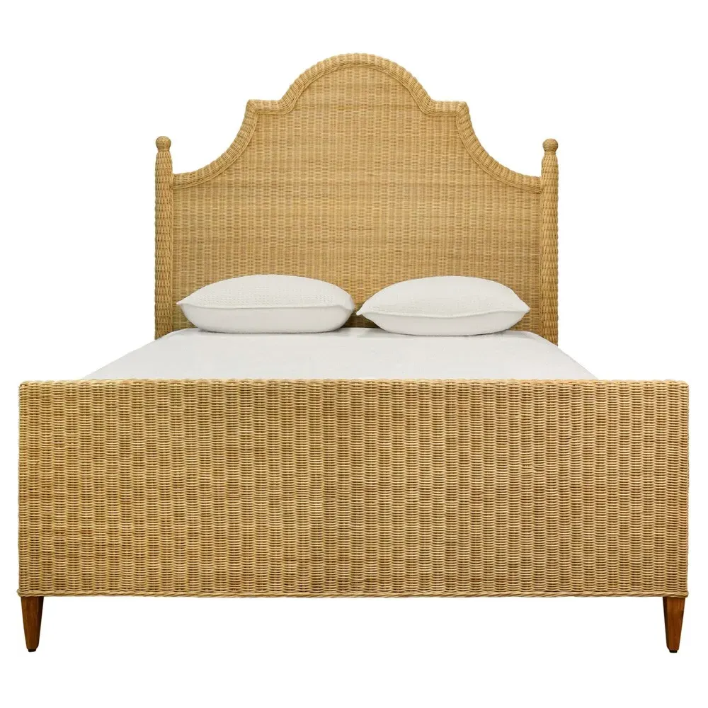 Chamberlain Queen Size Woven Rattan Bed - Brown