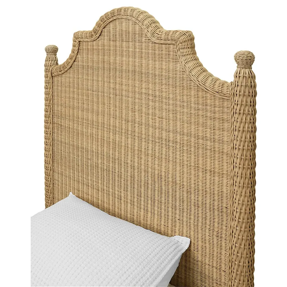 Chamberlain Twin Size Woven Rattan Bed - Brown