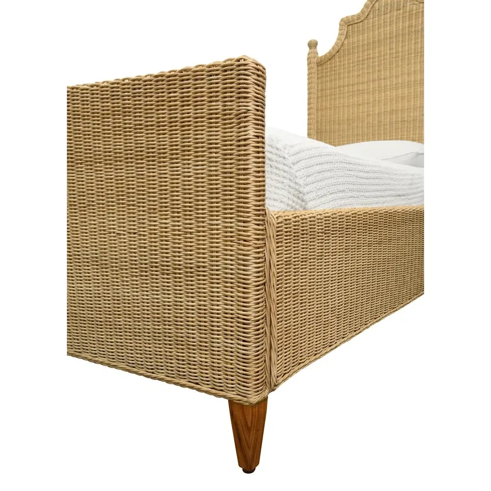 Chamberlain Twin Size Woven Rattan Bed - Brown