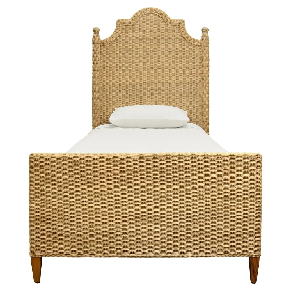 Chamberlain Twin Size Woven Rattan Bed - Brown image