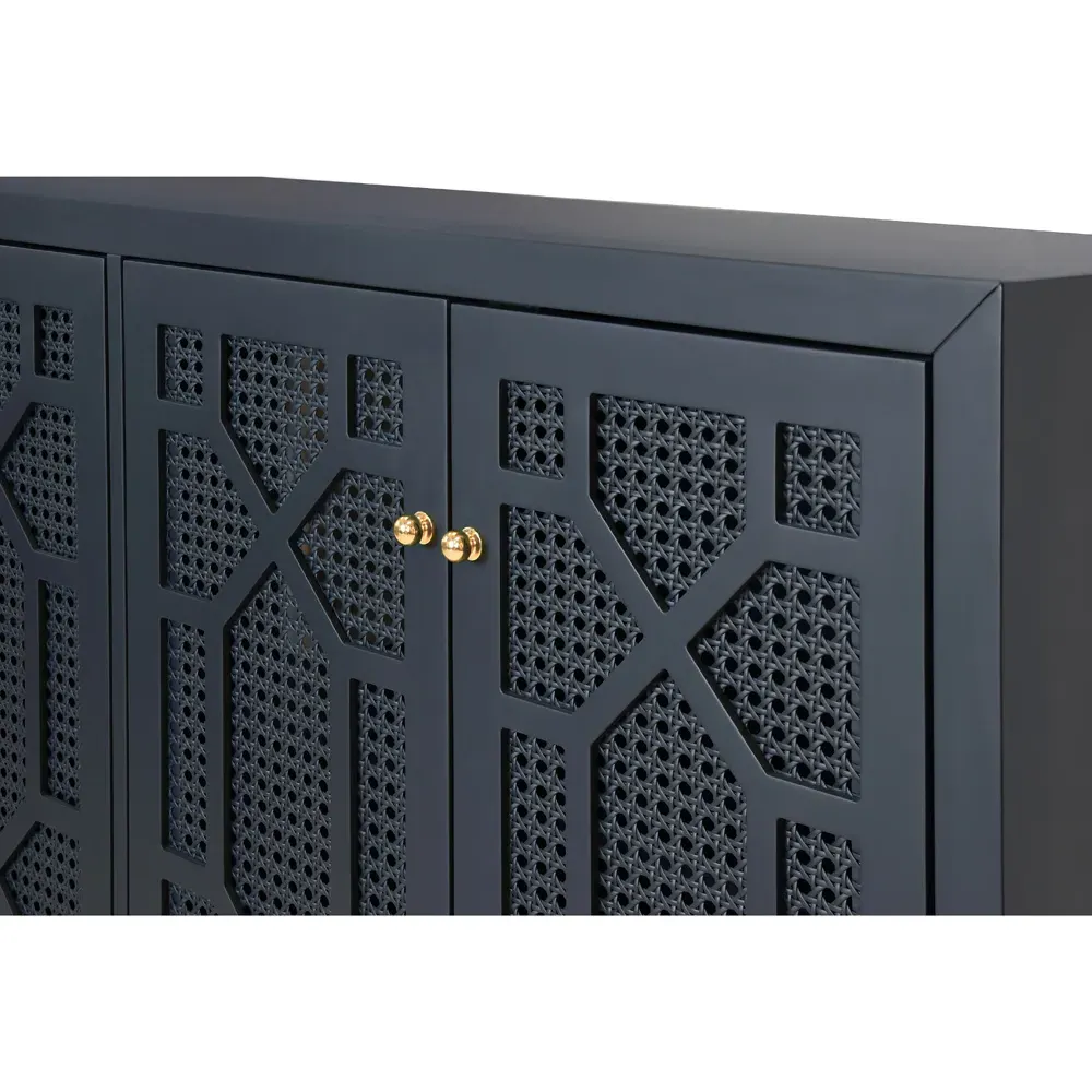 Claire Cane Buffet - Navy, Wood