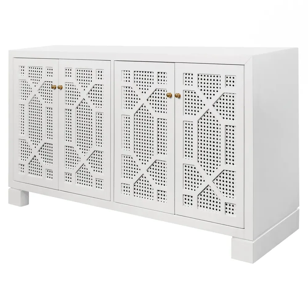 Claire Cane Buffet - White, Wood