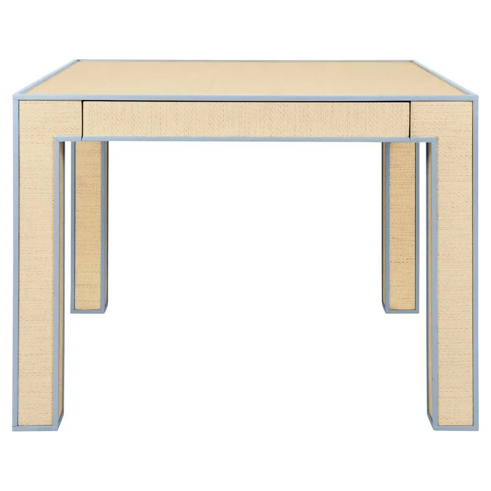 Collins Square Game Table with Storage - Beige, Grasscloth image