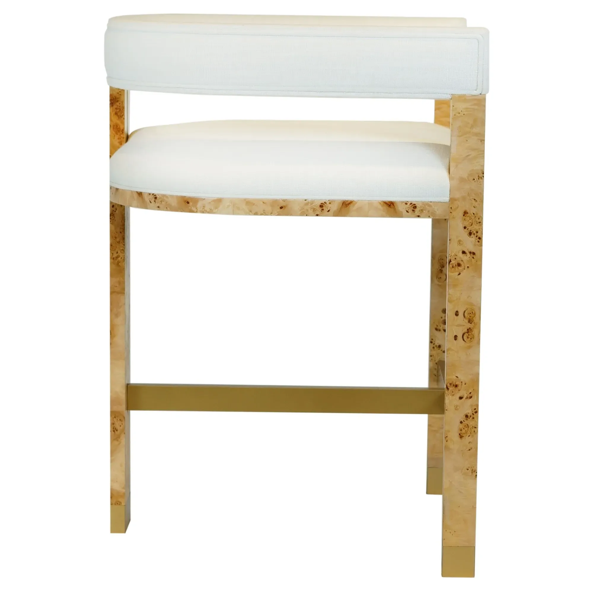 Cruise Barrel Counter Stool - White, Linen