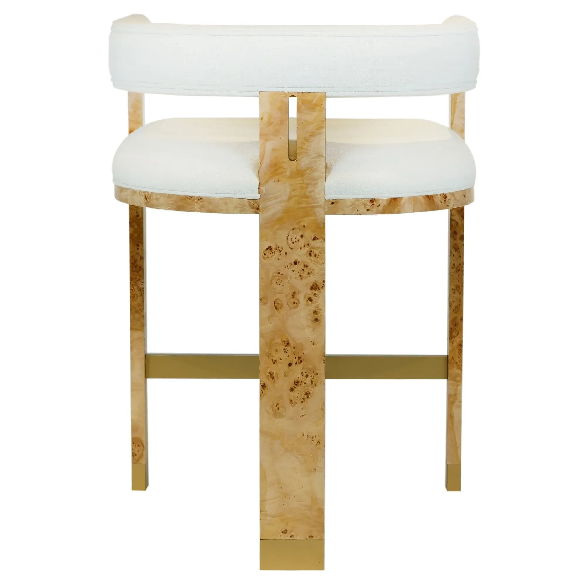Cruise Barrel Counter Stool - White, Linen