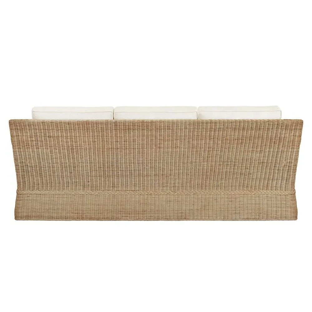 Daphne Scalloped Sofa - White, Rattan