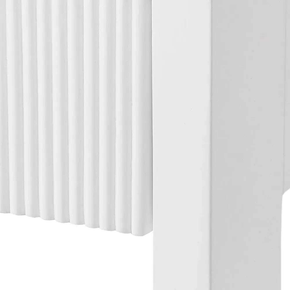 Davie Fluted Etagere - White, Oak Wood