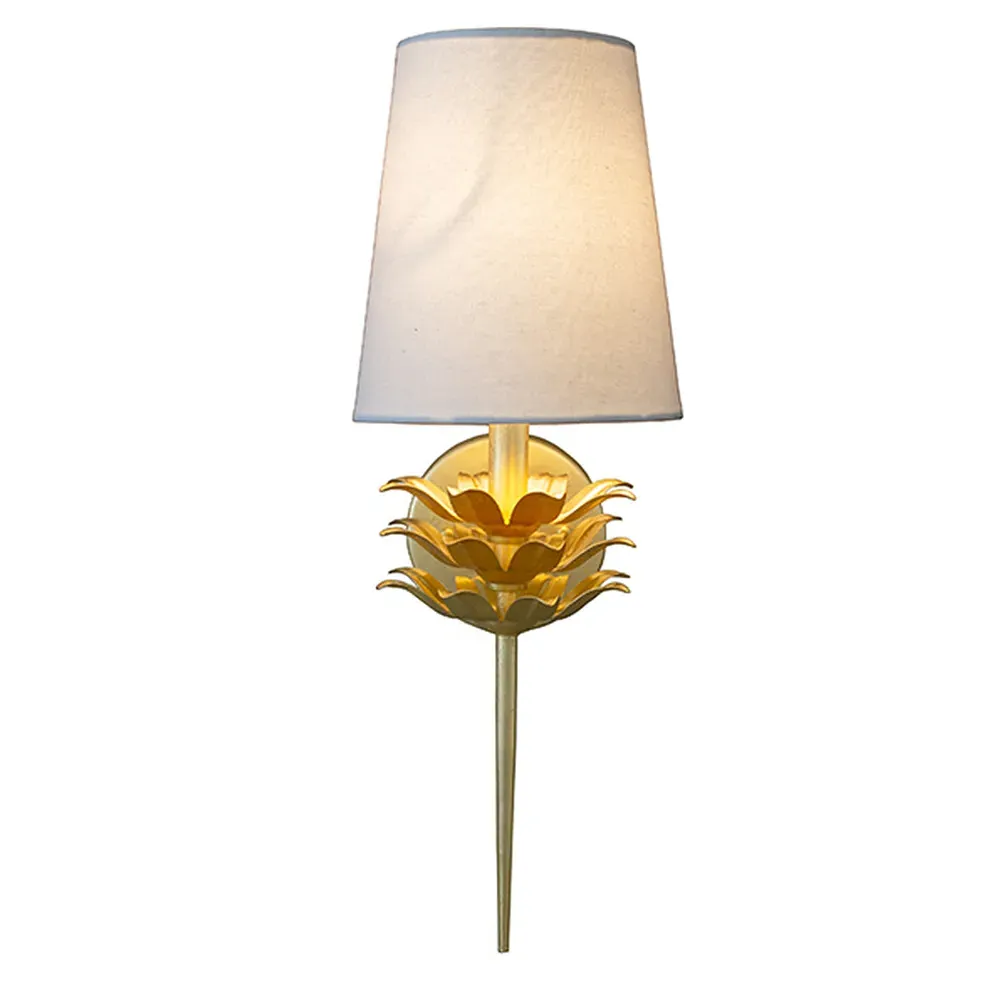 Delilah 3 Leaf Wall Sconce - Gold, Metal
