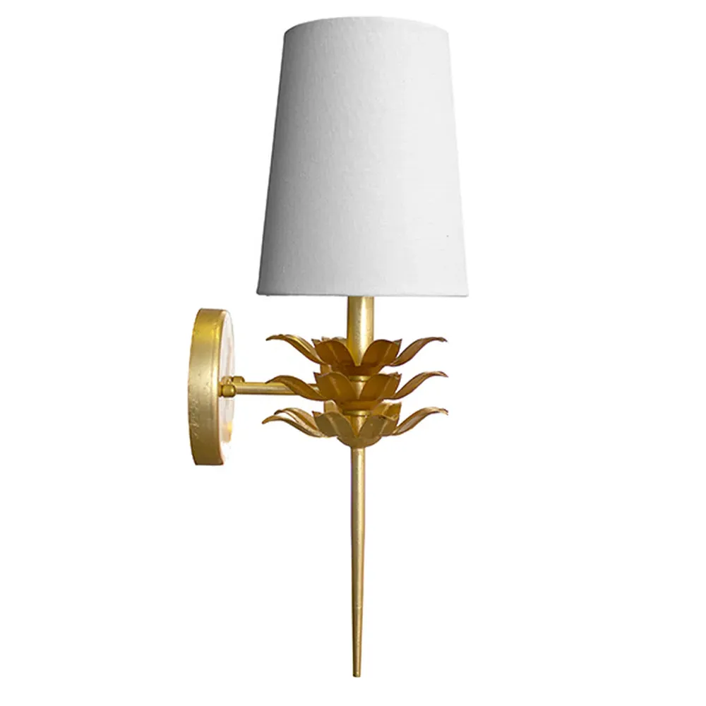 Delilah 3 Leaf Wall Sconce - Gold, Metal