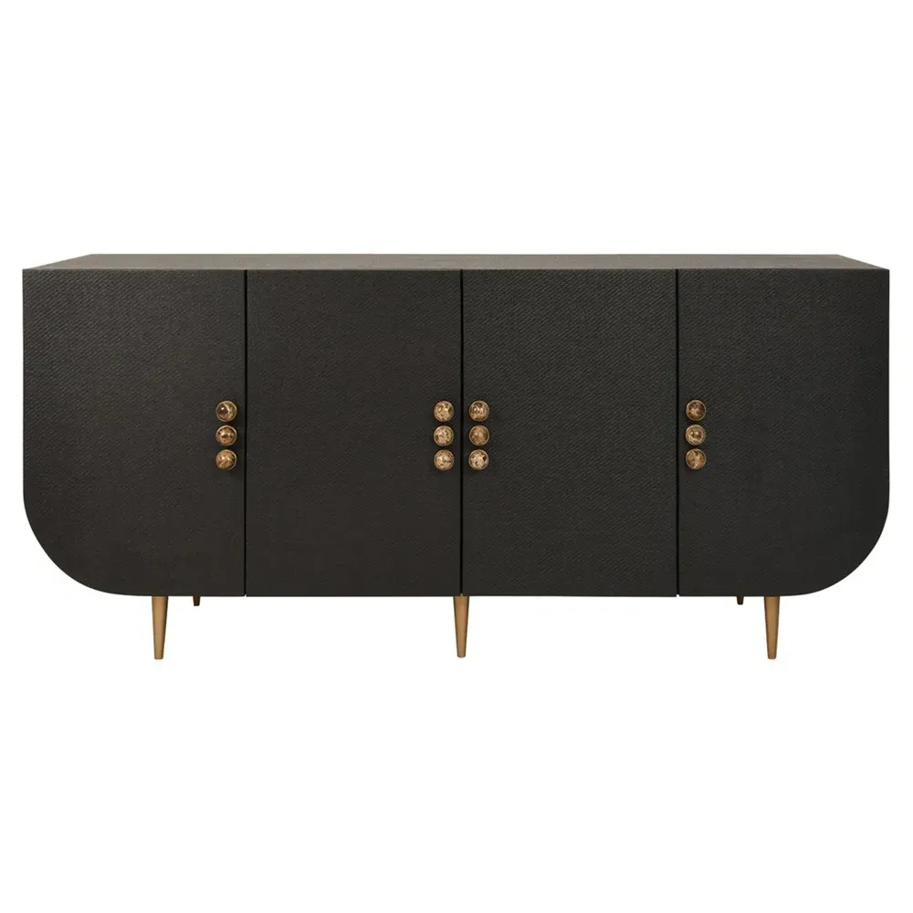 Deluca Buffet - Black, Grasscloth