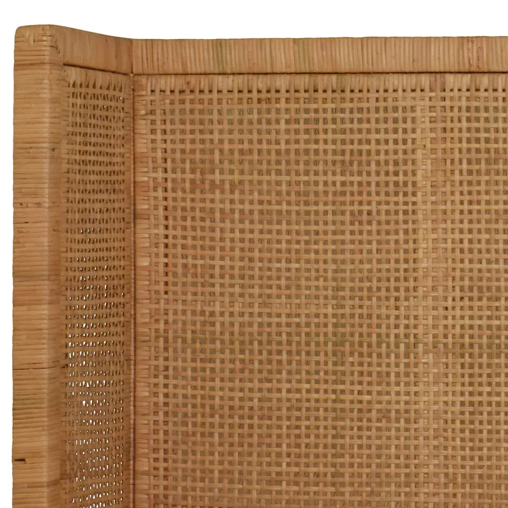 Dolly King Size Wingback Bed - Brown, Rattan