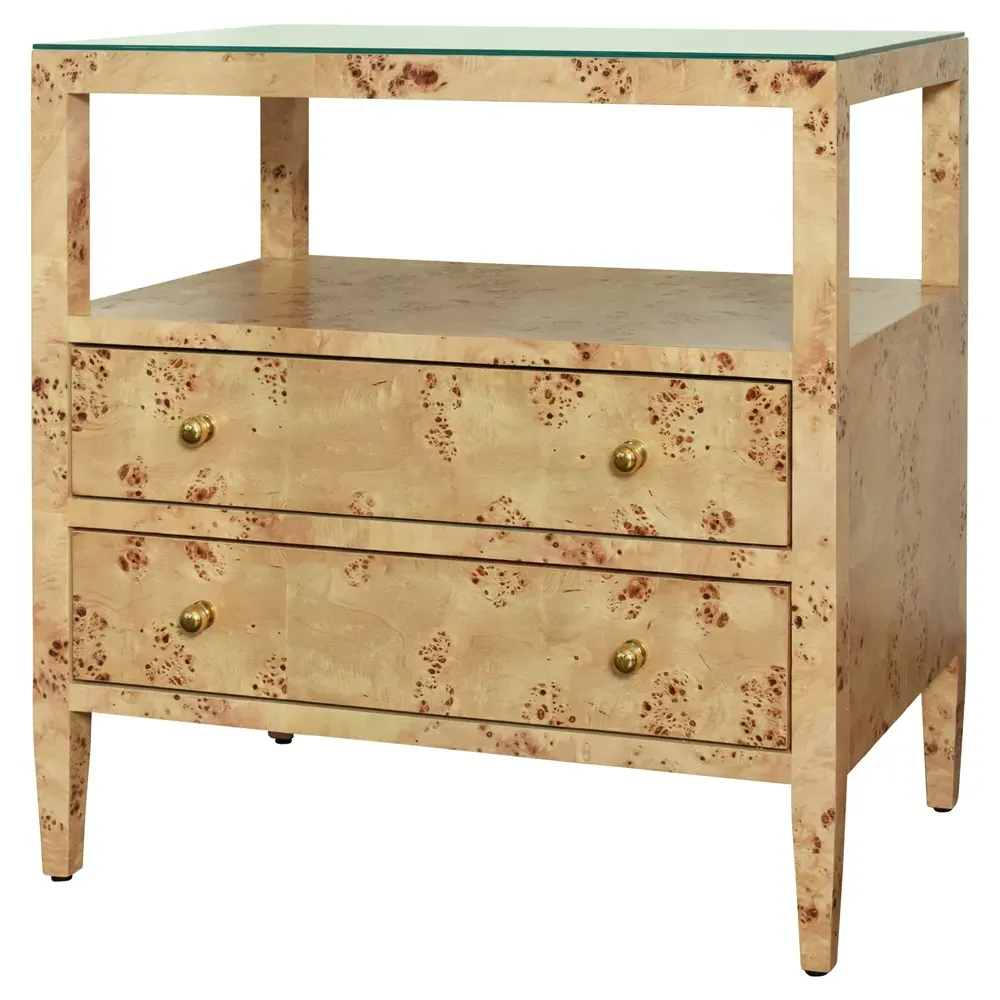 Douglas Nightstand with Storage - Burl