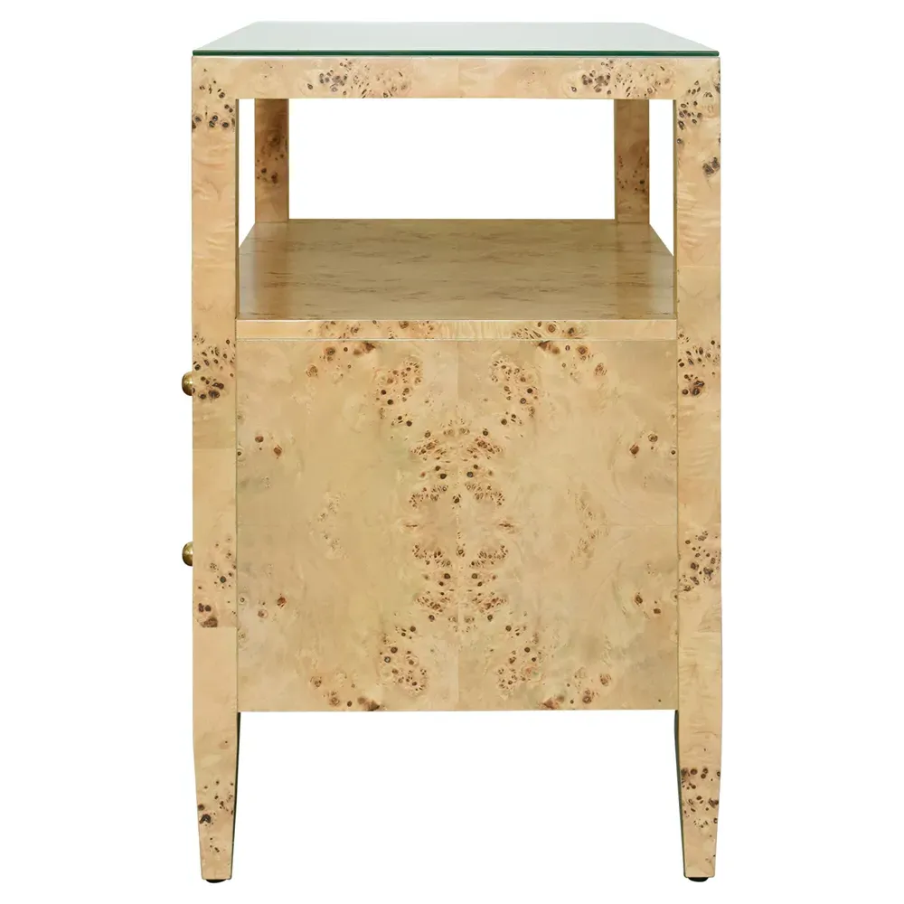 Douglas Nightstand with Storage - Burl