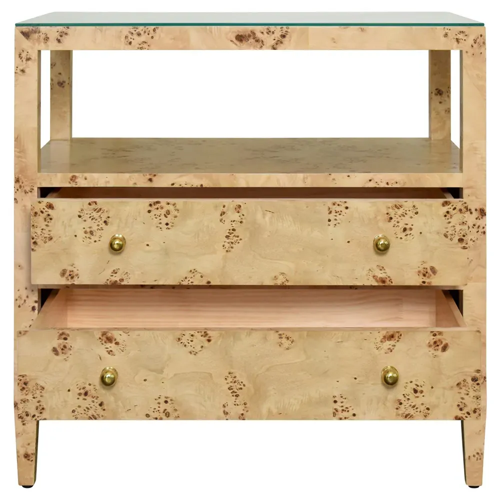 Douglas Nightstand with Storage - Burl