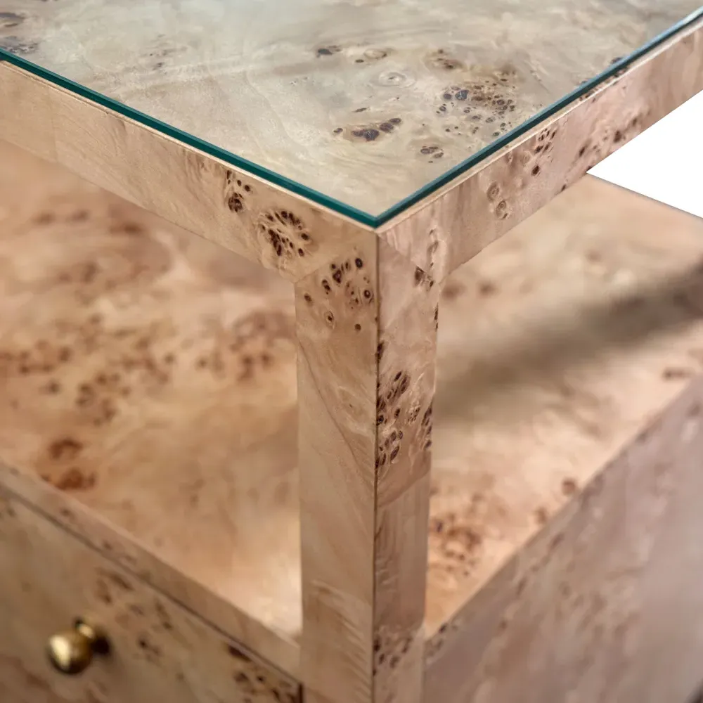 Douglas Nightstand with Storage - Burl