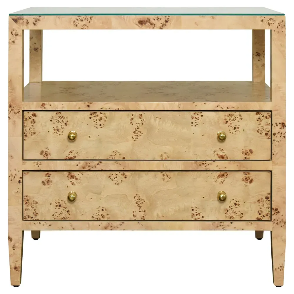 Douglas Nightstand with Storage - Burl