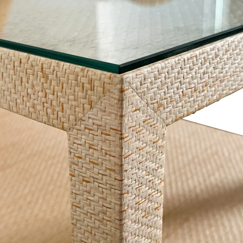 Douglas Nightstand with Storage - Natural, Grasscloth