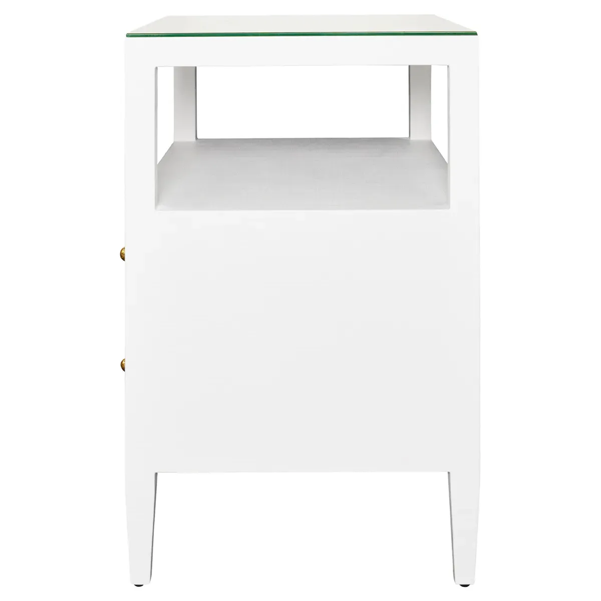 Douglas Nightstand with Storage - White, Linen