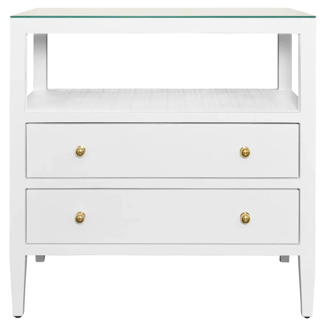 Douglas Nightstand with Storage - White, Linen image